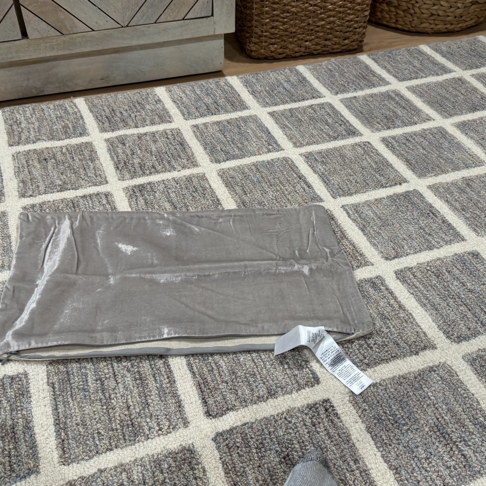 West Elm gray velvet Pillow Cover